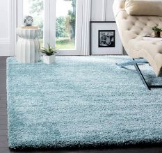 Handmade Bedside Sky Blue Rug